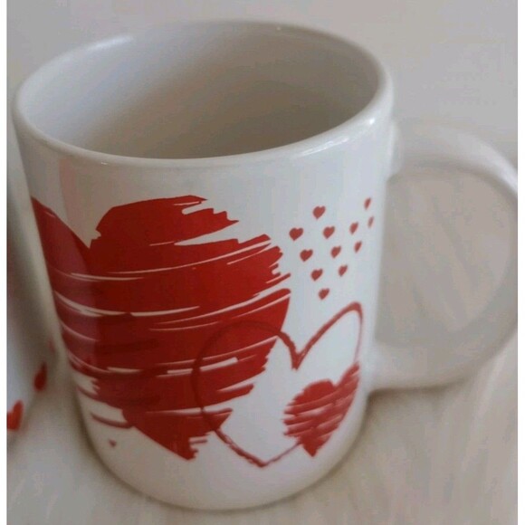 2 Valentine's Day Love Coffee Mug Cups I Love You & Hugs & Kisses Mugs - Picture 3 of 7